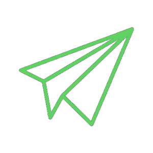 Drawing of a green paper aeroplane, to ask to be part of the iBlow.eu community
